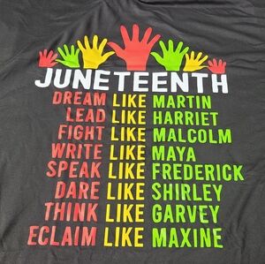 Juneteenth Kids Graphic T-Shirt - Black with Multicolor Print
